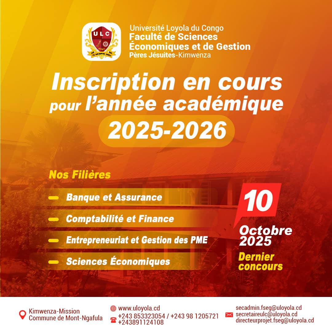 DERNIÈRE CHANCE D’INTÉGRER LA FSEG – ULC !