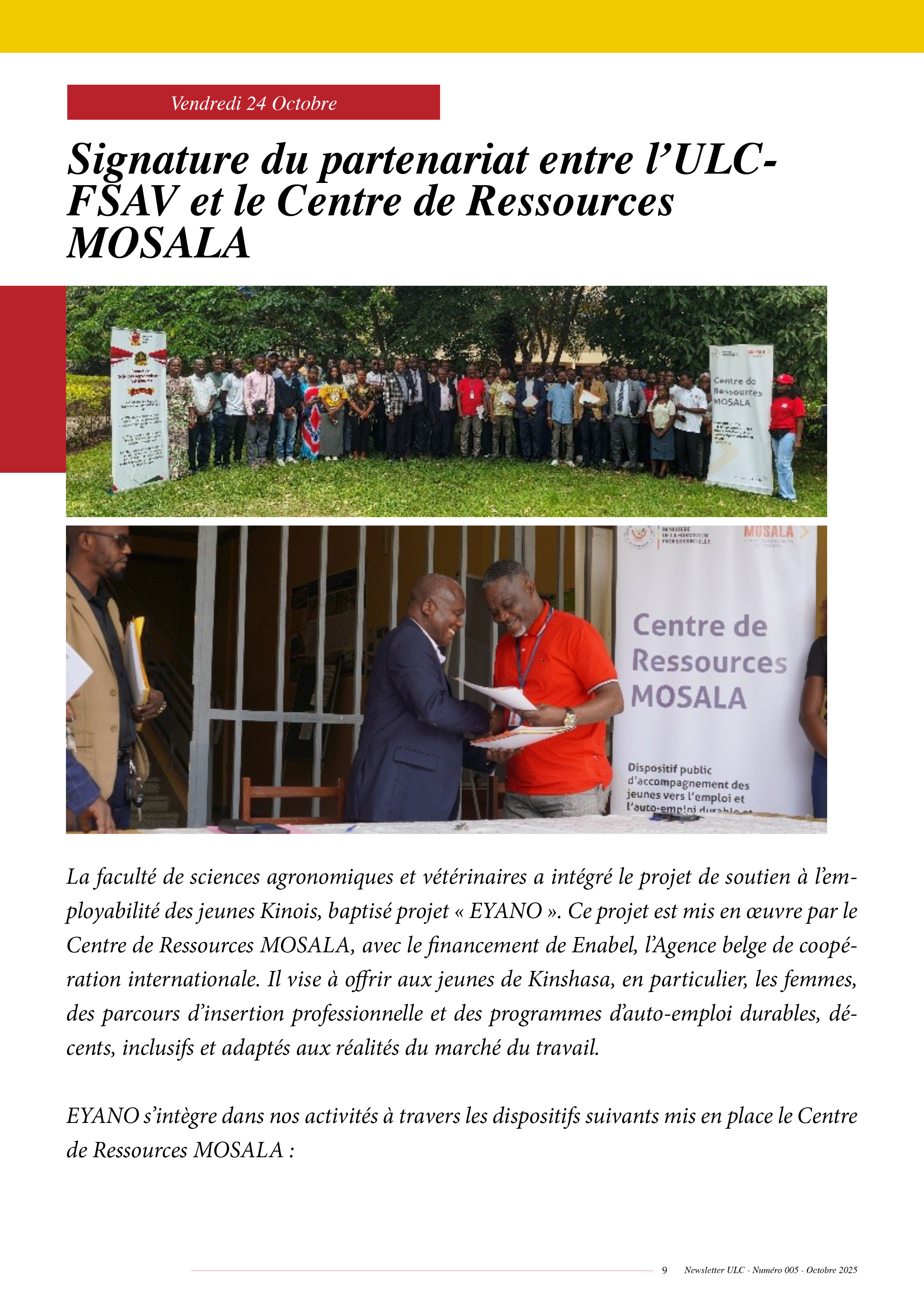 NEWSLETTER ULC – NUMÉRO 005 – OCTOBRE 2025