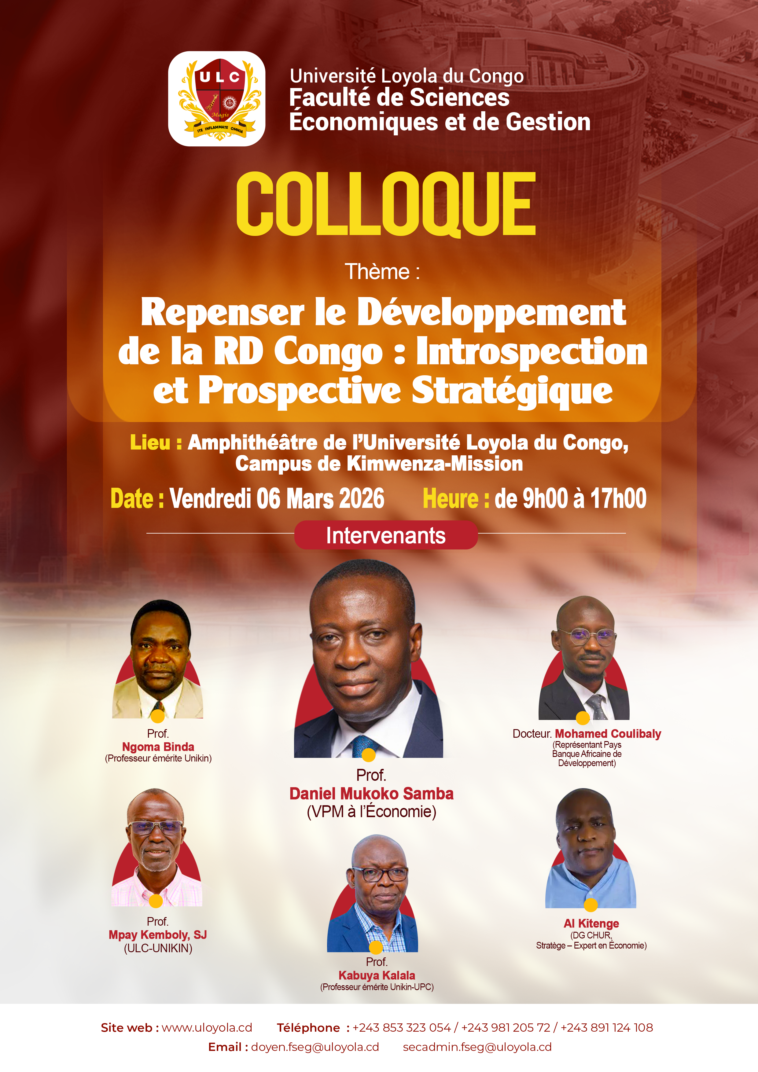 COLLOQUE : REPENSER LE DÉVELOPPEMENT DE LA RD CONGO : INTROSPECTION ET PROSPECTIVE STRATÉGIQUE