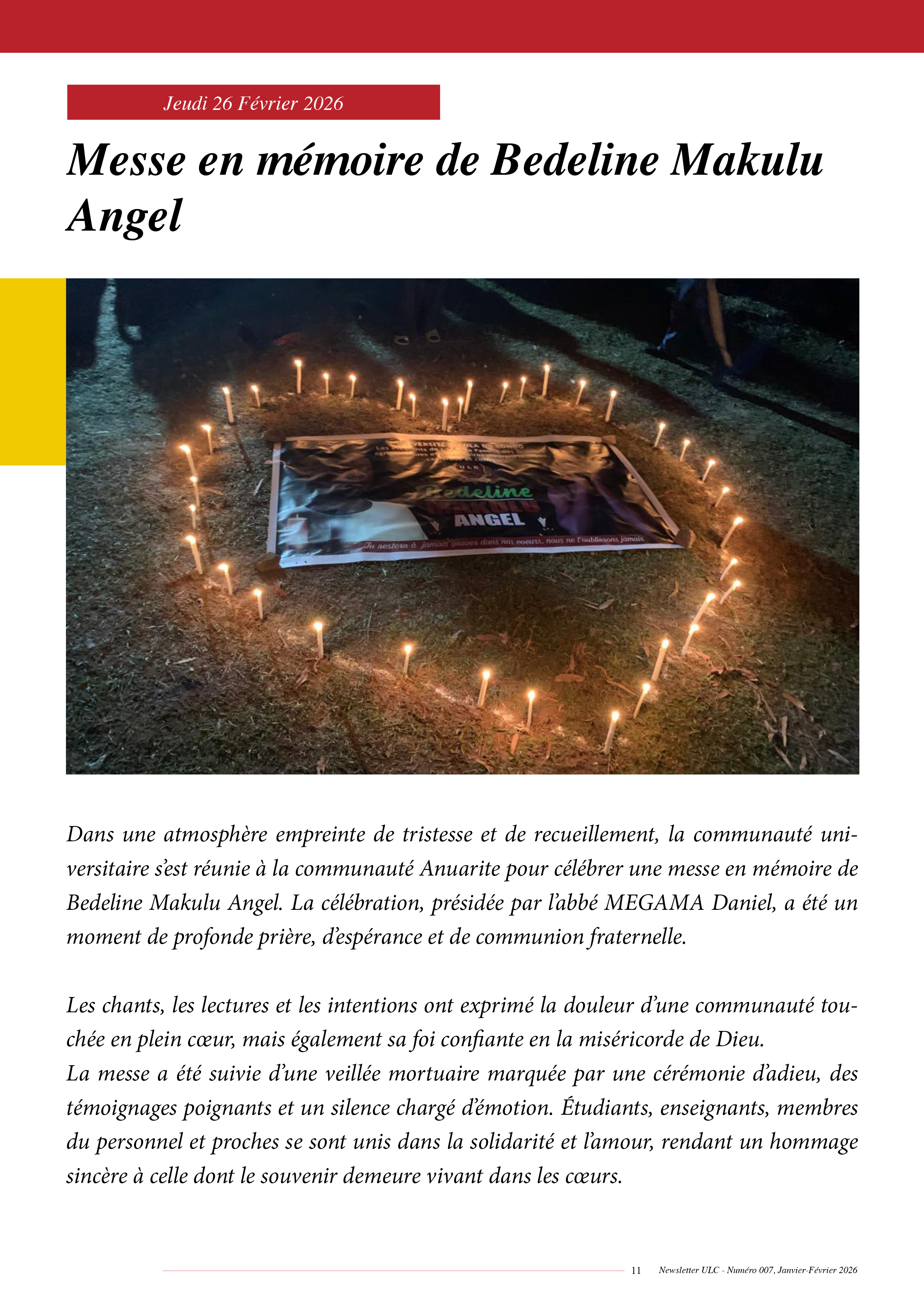 NEWSLETTER N°007 DE L’UNIVERSITÉ LOYOLA DU CONGO